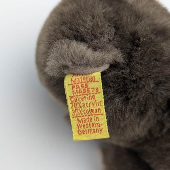 Vintage Steiff 2125/20 Stuffed Beaver 8" Made In Western Germany Ear Button Tag - Picture 9 of 14